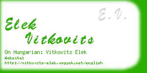 elek vitkovits business card